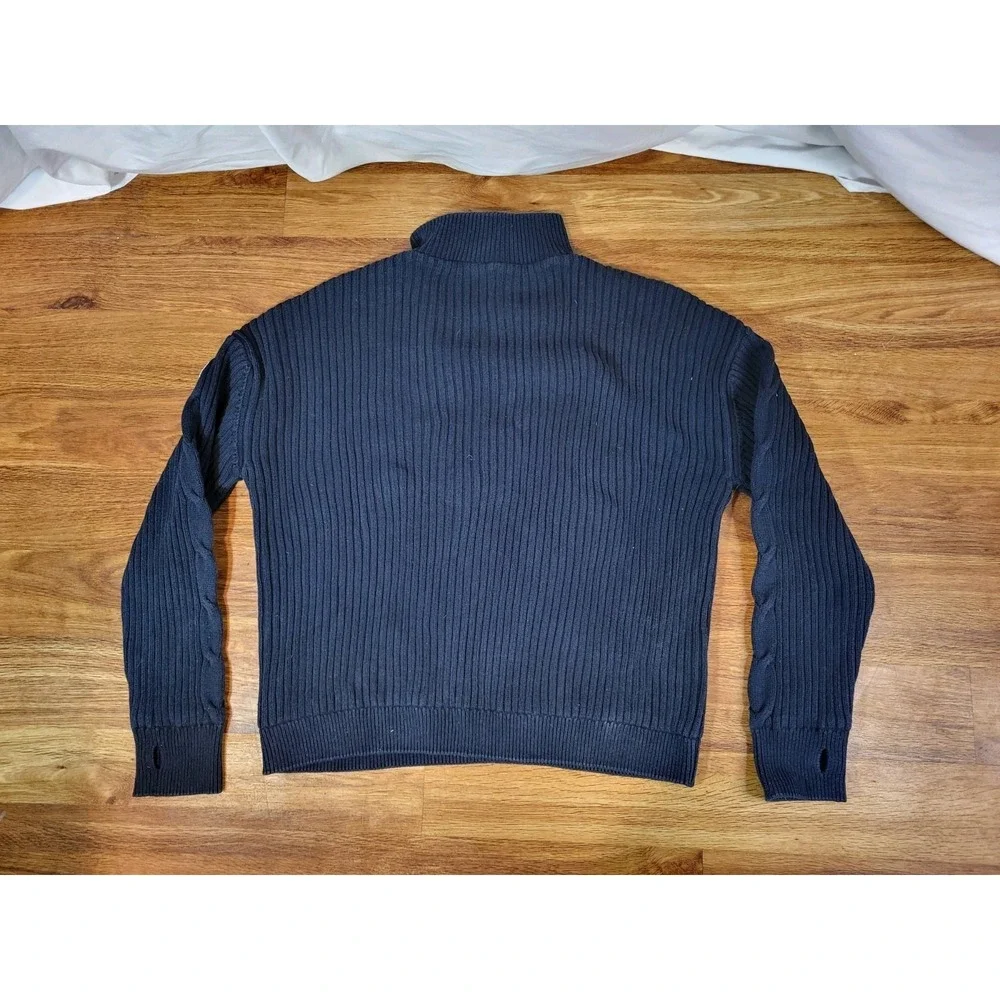 Holebrook Original Navy Blue 1/4 Zip Ribbed Mock Neck  Sweater XL Read Flaw - Picture 5 of 5